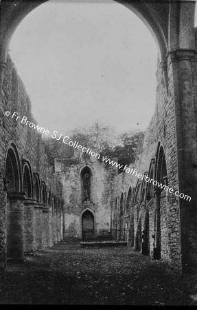 BOYLE ABBEY  NAVE AND WEST GABLE FROM ALTAR